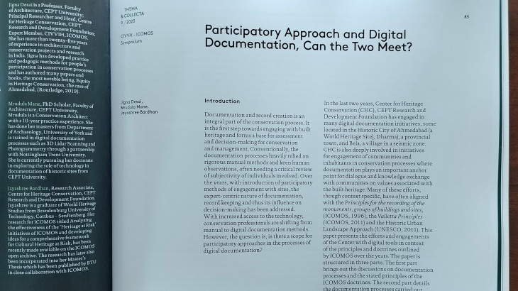 New Research Paper - Participatory Approaches and Digital Documentation, Can the two meet?