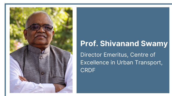 Prof. Shivanand Swamy presented on integrated transport for sustainable mobility