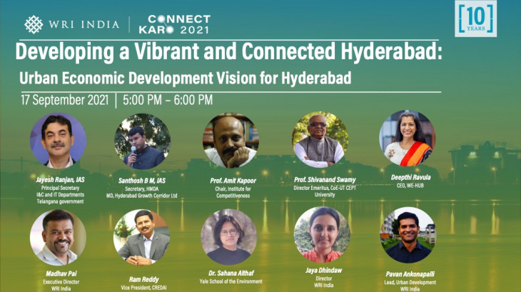 Prof. Shivanand Swamy joined a session on 'vibrant and connected Hyderabad' at WRI's annual event 